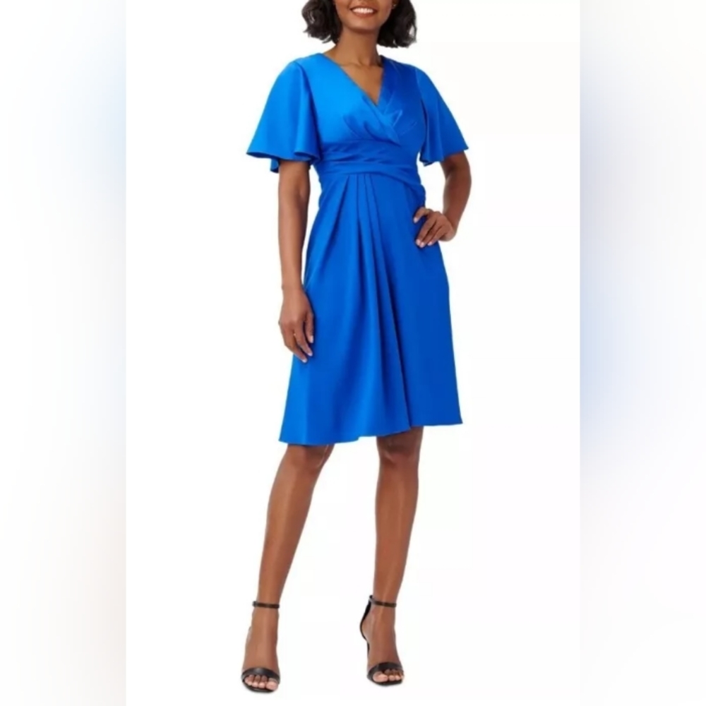 Adriana Papell Blue Bell Sleeve Size 2 Women's Zip
